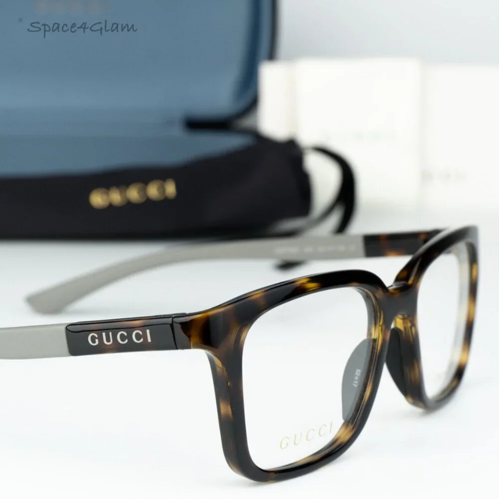 BRAND NEW Gucci GG1738O 002 Havana Grey Demo Unisex Square Eyeglasses GG 1738O
